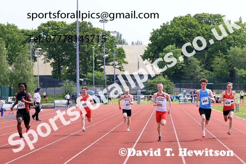 Mens Under-20s 200 metres, 2024 North Eastern Track and Field Champs., Middlesbrough.  Photo: David T. Hewitson/Sports for All Pics